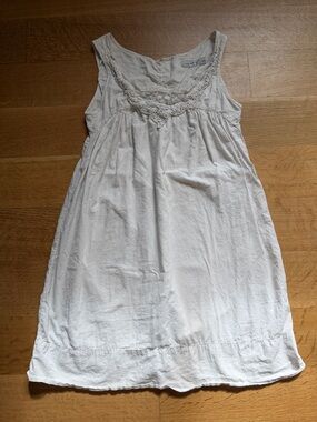 Zara White Crochet-Trim Midi Dress